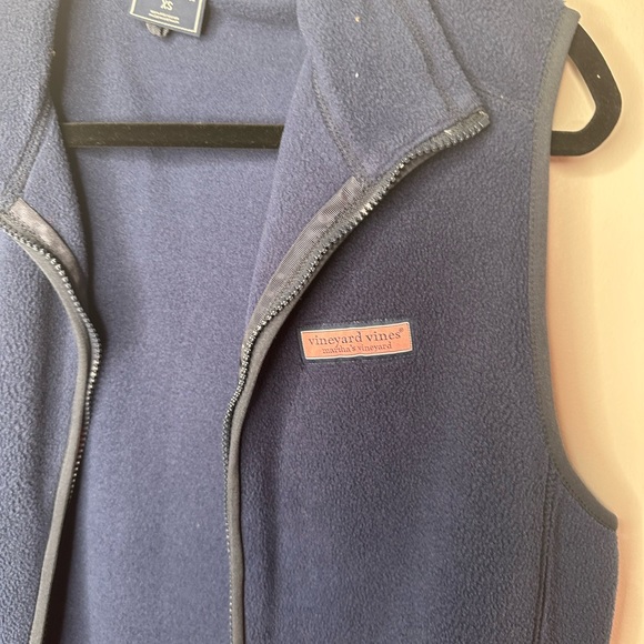 Vineyard Vines Harbor Fleece Vest Mens XS Texas State Navy Blue Full Zip - Picture 4 of 7